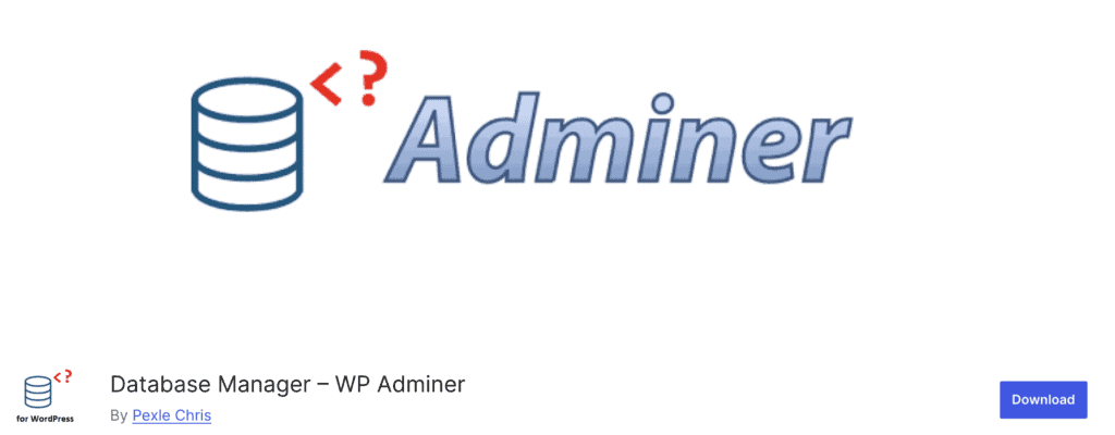 Database Manager -WP Adminer plugin